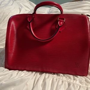 Louis Vuitton Authentic Red Epi Leather Speedy 30